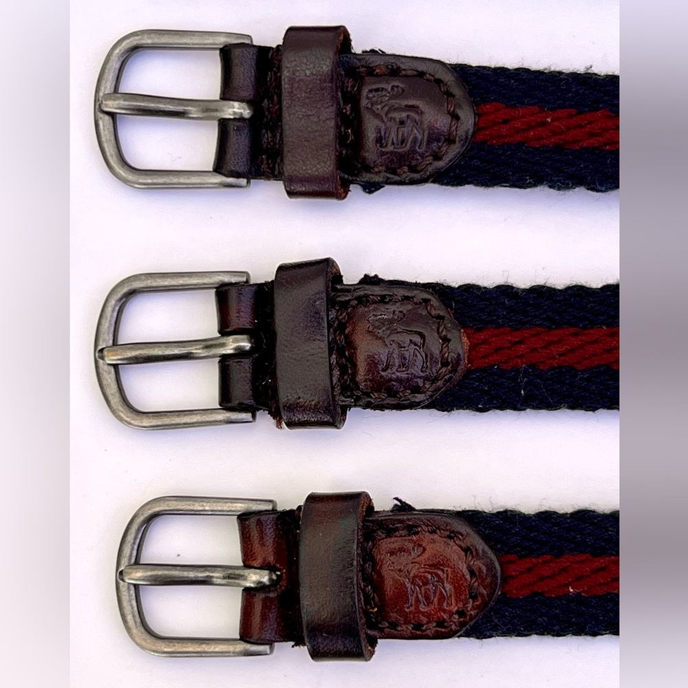 Abercrombie & Fitch Bracelet Burgundy / Blue Fabric/Leather Metal Buckle